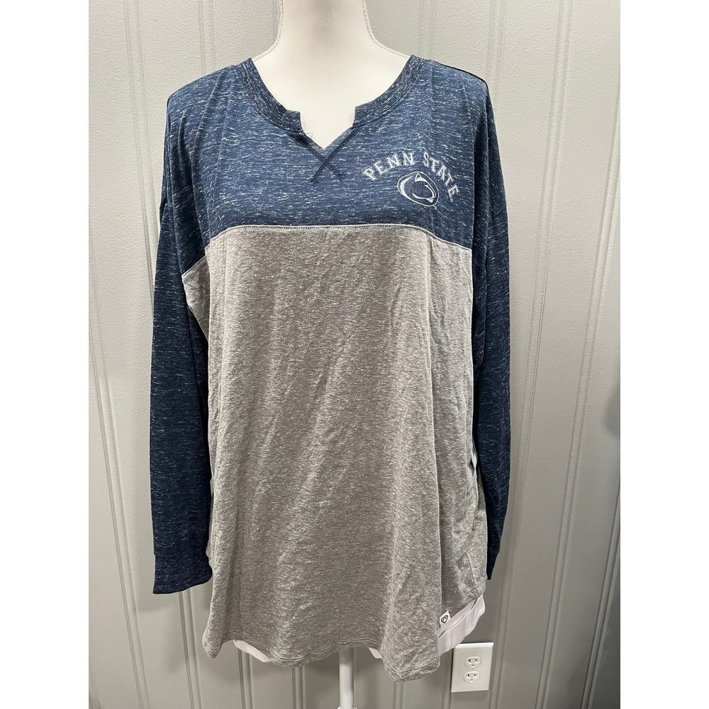 Colosseum Penn State‎ Nittany Lions Womens Long Sleeve T Shirt Top XL Blue Gray
